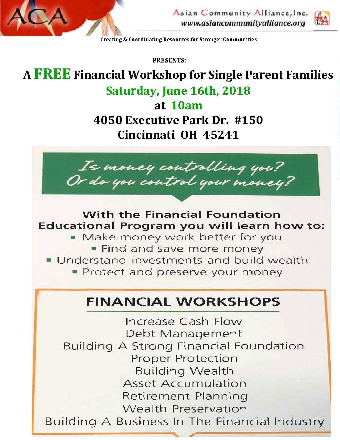 Financial Workshop Flyer