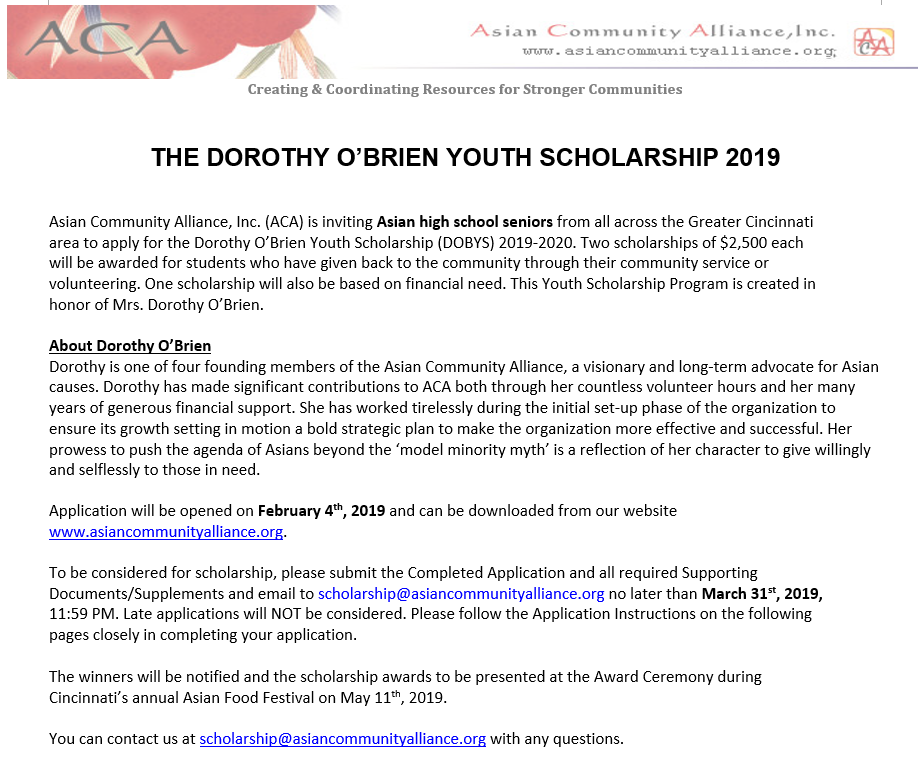 Scholarship 2019